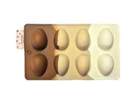 Molde silicona tricolor 8 huevos lisos